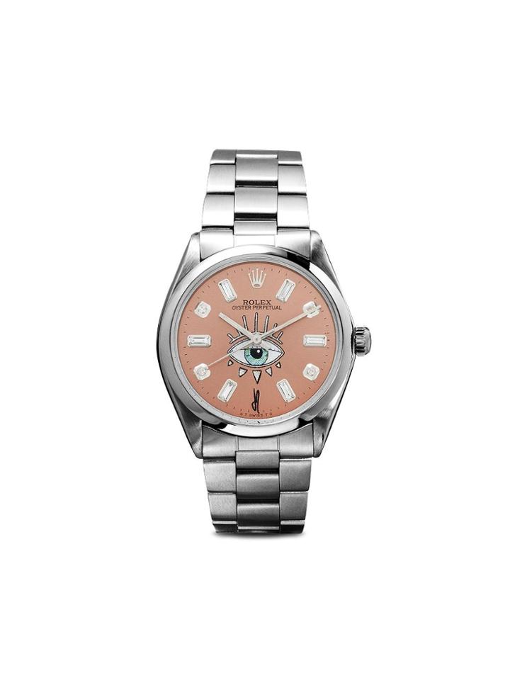 Jacquie Aiche Silver Rolex Eye Stainless Steel Watch - Metallic