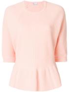 Red Valentino Peplum Knit Top - Pink & Purple