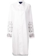 Sharon Wauchob Asymmetric Embroidered Shirt Dress, Women's, Size: 40, White, Cotton