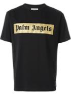 Palm Angels Glitter Logo T-shirt, Men's, Size: Small, Black, Cotton