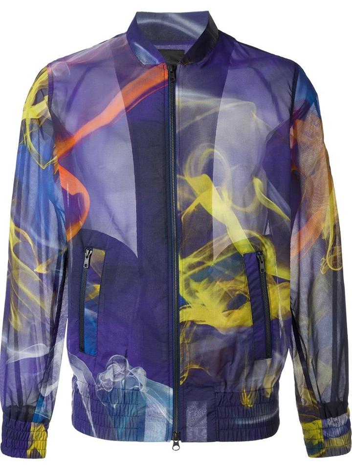Y-3 Printed Bomber Jacket, Men's, Size: Medium, Polyamide