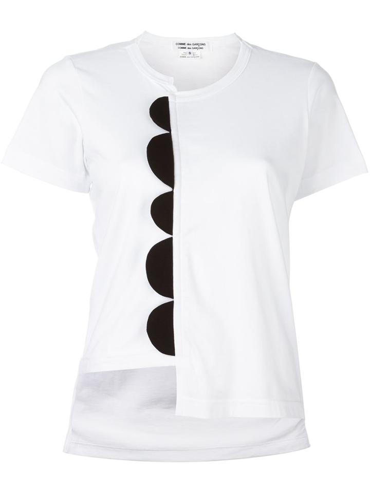 Comme Des Garçons Comme Des Garçons Scalloped Detailing Asymmetric T-shirt, Women's, Size: Xs, White, Cotton