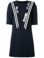 Dolce & Gabbana Sailor Detail Dress, Women's, Size: 38, Blue, Virgin Wool/cotton/polyester