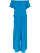 Mara Hoffman Blance Off-shoulder Cotton Jumpsuit - Blue