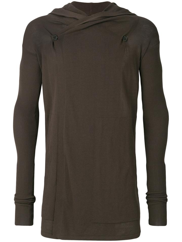 Rick Owens Hooded Cardigan - Brown