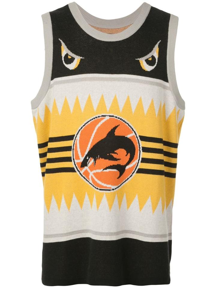 Just Don Shark Basketball Vest Top - Brown