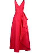 Carolina Herrera Wrap-style Draped Gown - Red