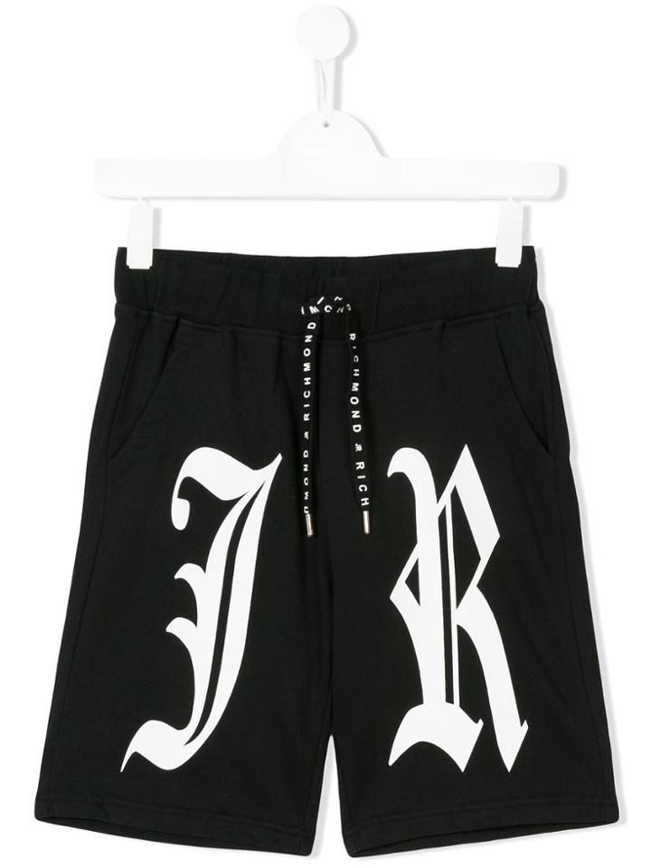 John Richmond Kids Logo Drawstring Shorts - Black