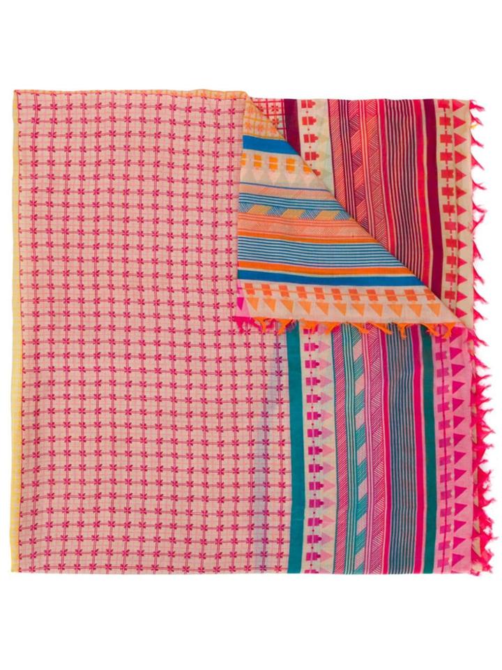 Faliero Sarti Patterned Fringe Scarf - Pink