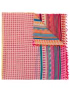 Faliero Sarti Patterned Fringe Scarf - Pink