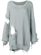 Almaz Oversized Distressed Jumper - Green