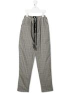 Natasha Zinko Kids Teen Checked Straight-fit Trousers - Grey