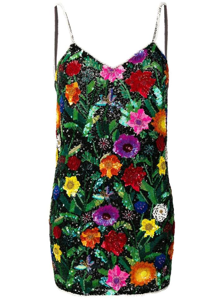 Ashish Magic Flowers Sequin Mini Dress - Black