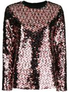 Mcq Alexander Mcqueen Embellished Long-sleeve Blouse - Red