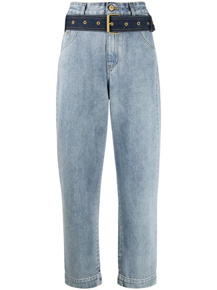 Essentiel Antwerp Belted High Waisted Jeans - Blue