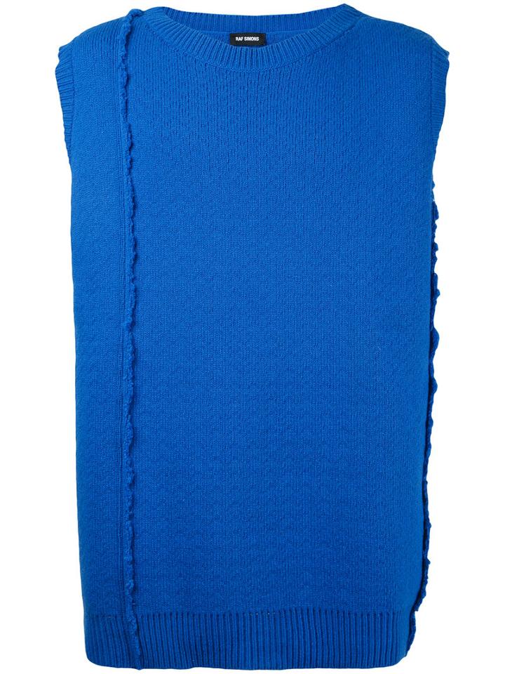 Raf Simons - Oversized Vest - Unisex - Wool - One Size, Blue, Wool