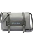 Miu Miu Grace Lux Leather Shoulder Bag - Grey