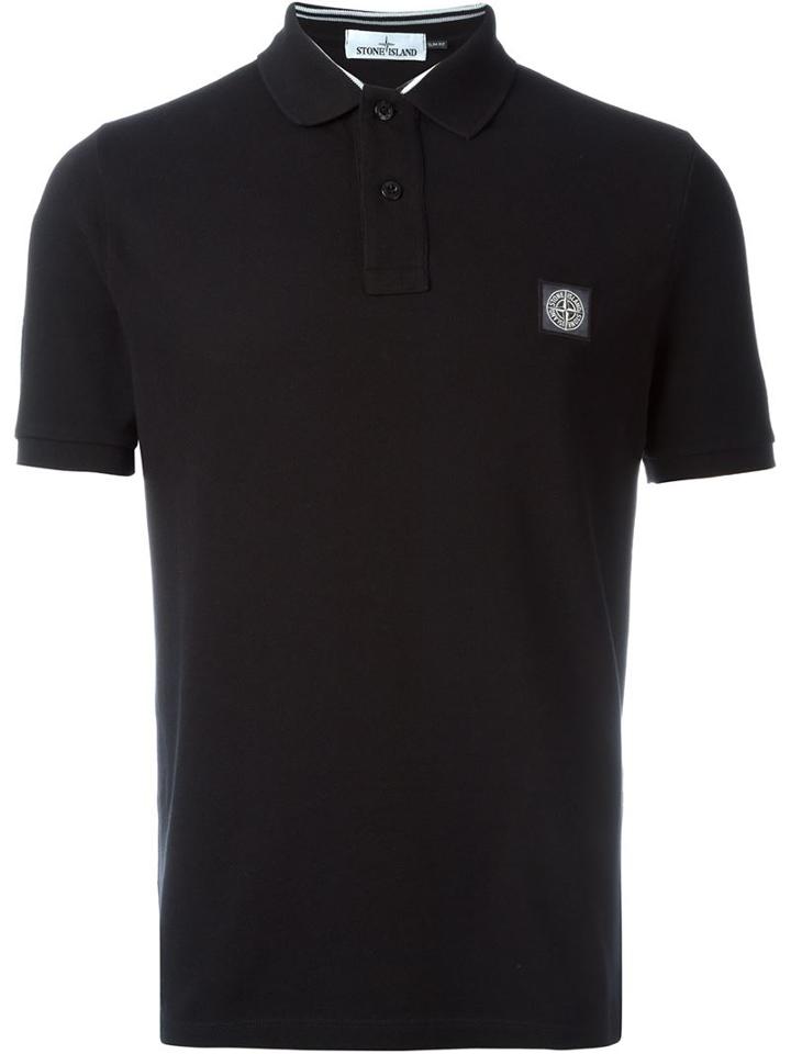 Stone Island Classic Polo Shirt, Men's, Size: Xl, Black, Cotton