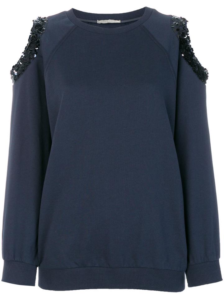 Nina Ricci Cut-out Sequin Detail Sweater - Blue