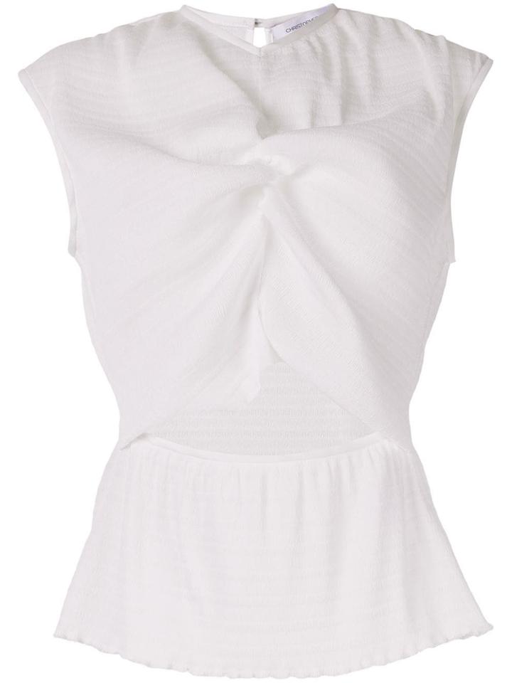 Christopher Esber Gathered Cut Out Tank Top - White