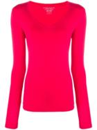 Majestic Filatures V-neck Long-sleeved T-shirt - Pink & Purple