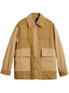 Burberry Quilted Panel Cotton Blend Jacket - Brown