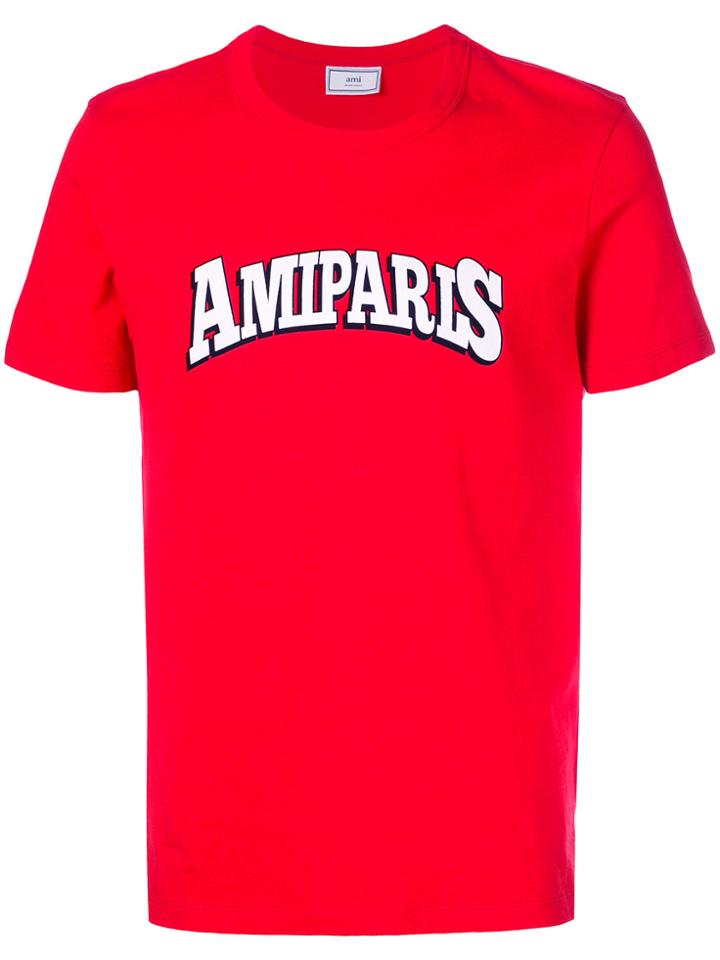 Ami Alexandre Mattiussi T-shirt With Ami Paris Print - Red