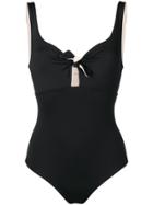 Fisico Tie Front Swimsuit - Black