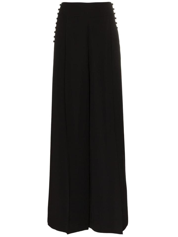 Adeam Button Detail Wide Leg Trousers - Black