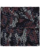 Pierre Hardy Geometric Print Scarf, Women's, Green, Silk/cashmere