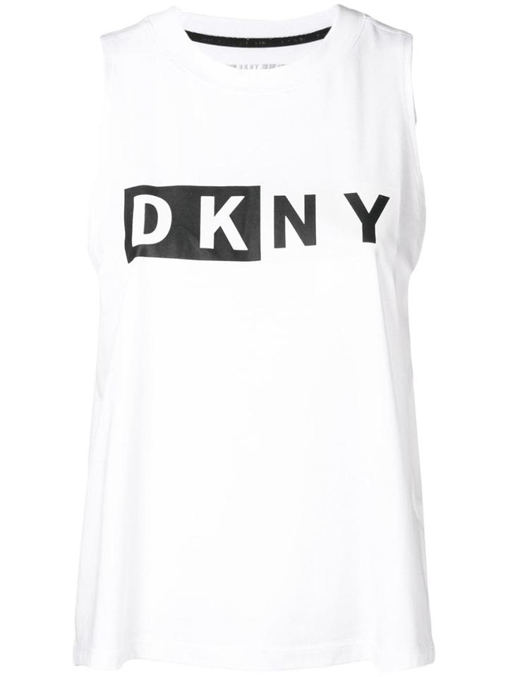 Donna Karan Logo Tank Top - White
