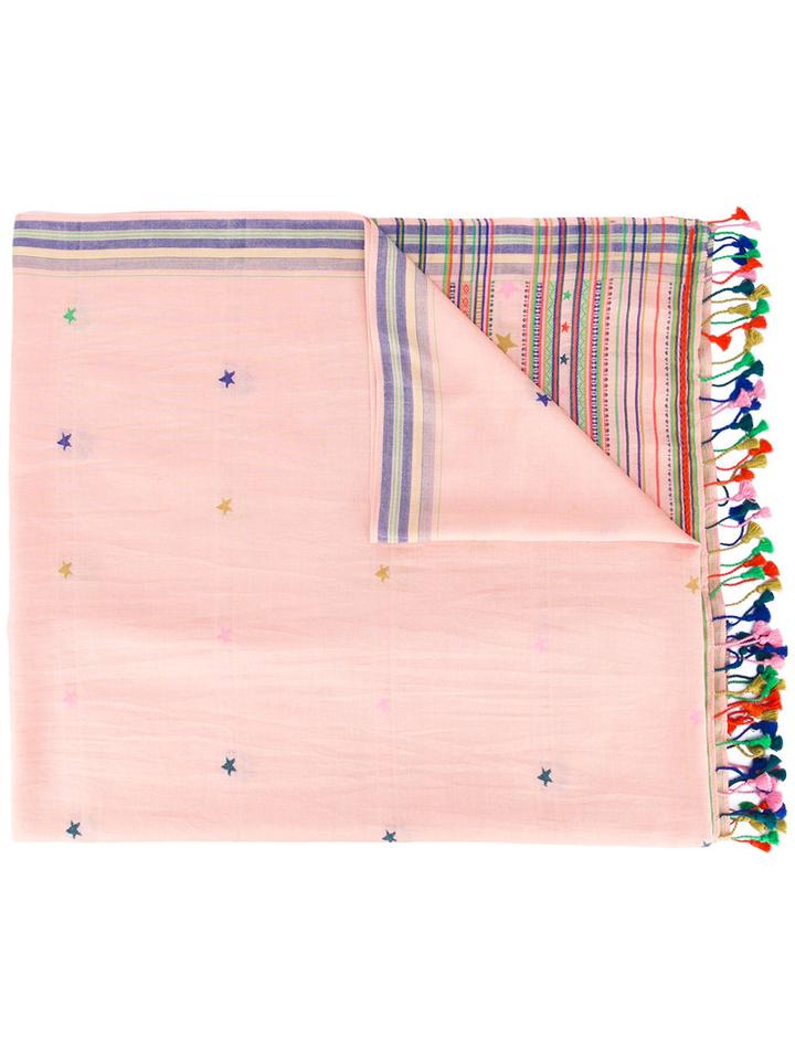 Ps By Paul Smith Striped Star Scarf, Women's, Pink/purple, Silk/cotton
