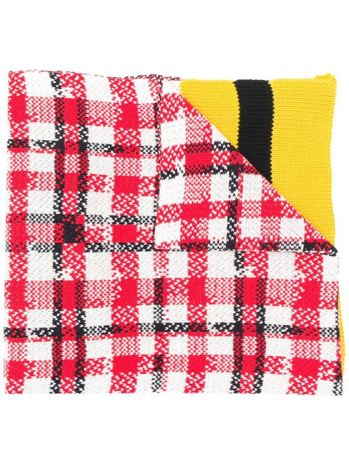 Henrik Vibskov Messy Match Check Scarf - Red