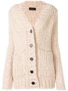 Roberto Collina Chunky Knit Button Cardigan - Nude & Neutrals