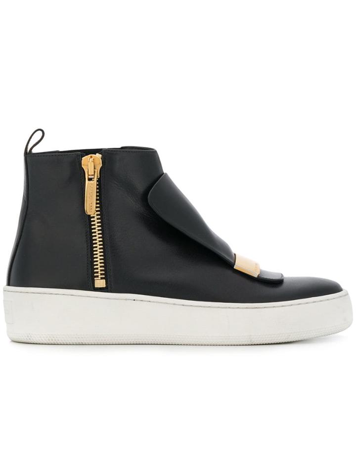 Sergio Rossi Zipped Hi-top Sneakers - Black