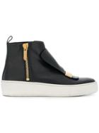 Sergio Rossi Zipped Hi-top Sneakers - Black