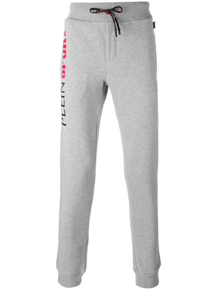 Plein Sport - 'derek' Track Pants - Men - Cotton - S, Grey, Cotton
