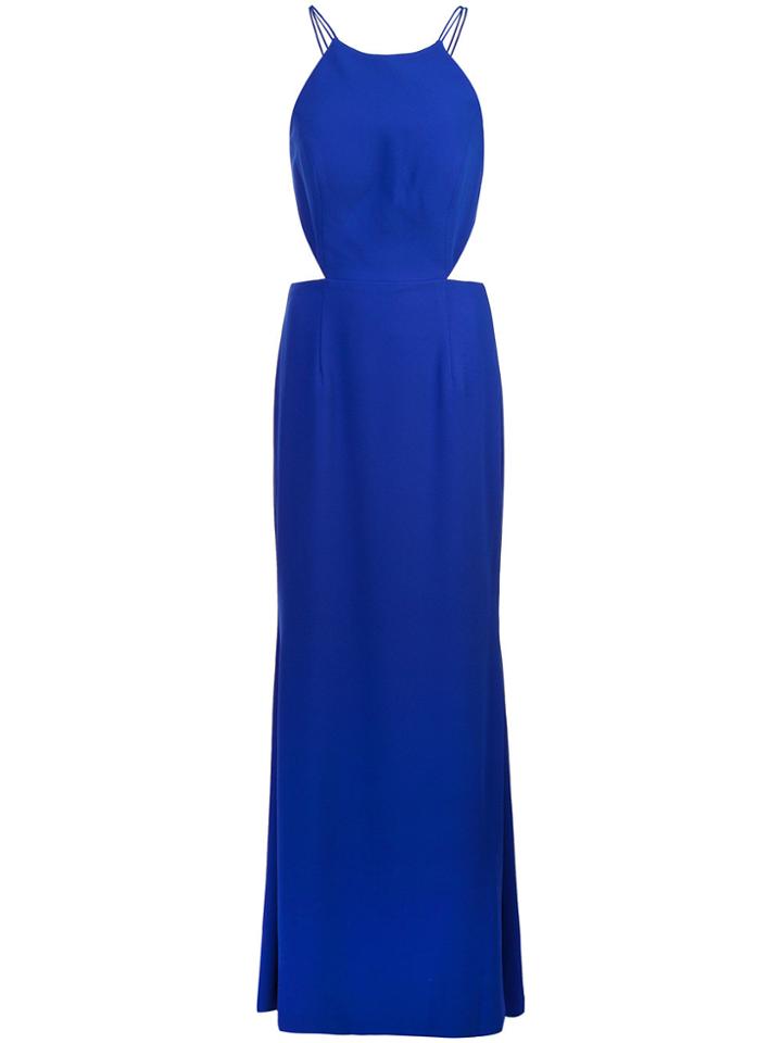 Aidan Mattox Cut Out Maxi Dress - Blue
