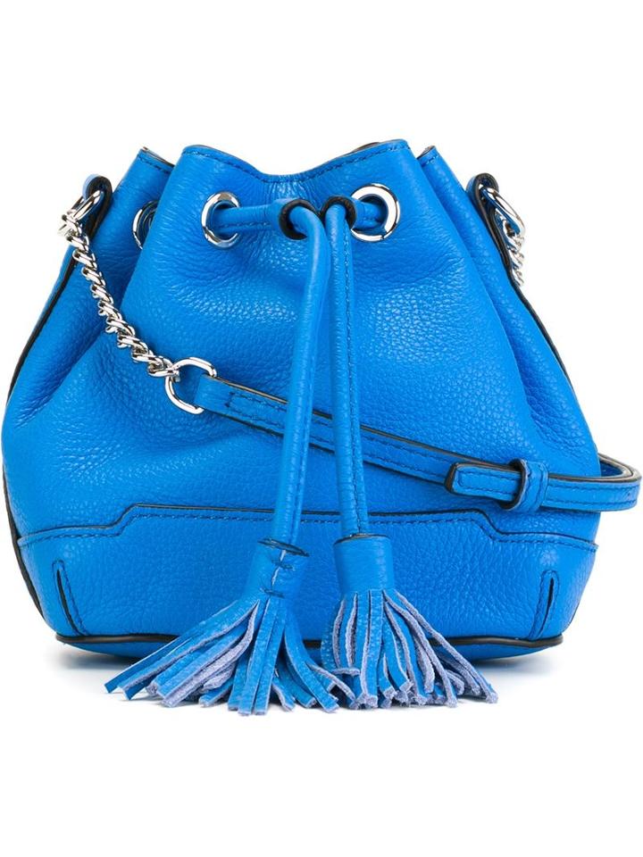 Rebecca Minkoff Drawstring Bucket Cross Body Bag, Women's, Blue, Calf Leather