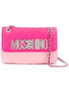 Moschino Quilted Shoulder Bag, Women's, Pink/purple, Leather