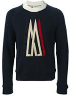 Moncler X Ami Embroidered Logo Sweater, Men's, Size: Xl, Blue, Cotton/polyamide