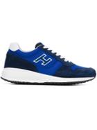 Hogan Panelled Sneakers, Men's, Size: 5, Blue, Rubber/nylon/suede