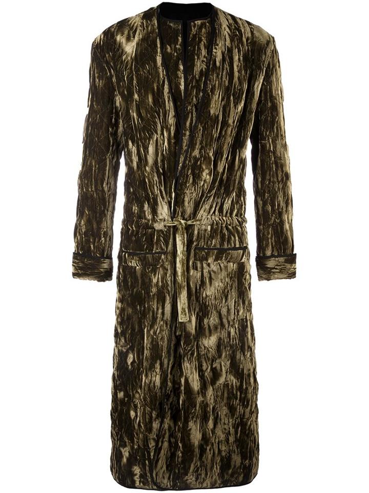 Haider Ackermann Belted Collarless Coat