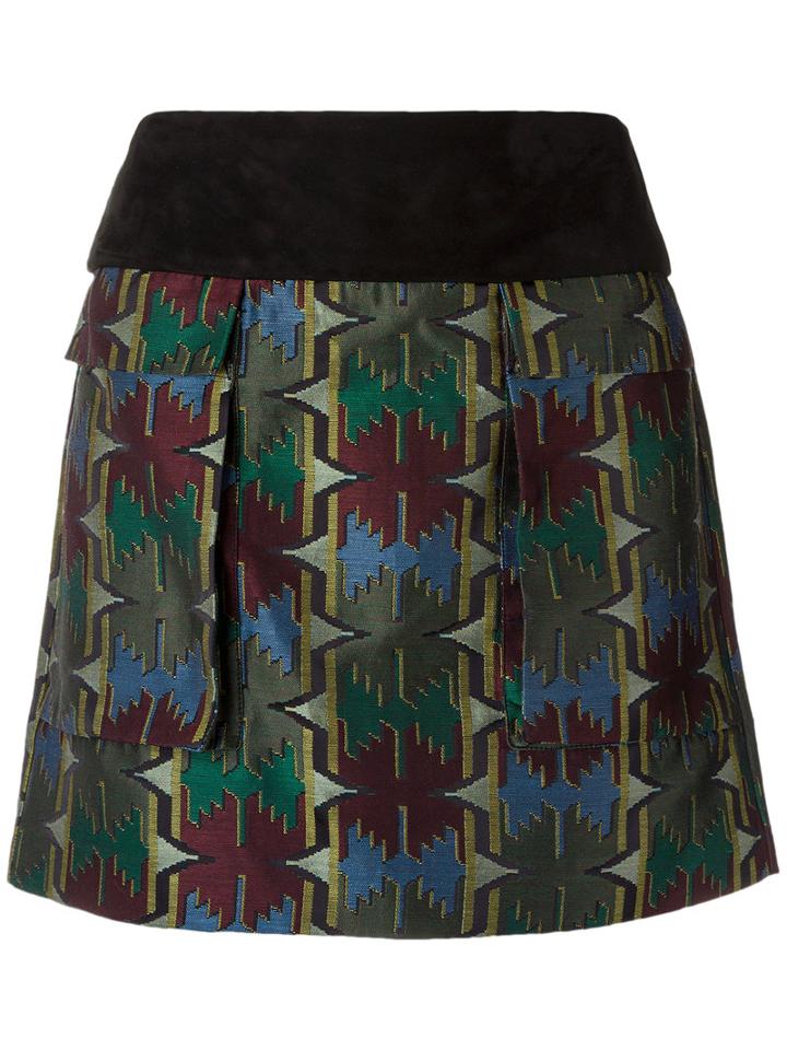 All-over Print Skirt - Women - Acetate - 40, Green, Acetate, Reinaldo Lourenço
