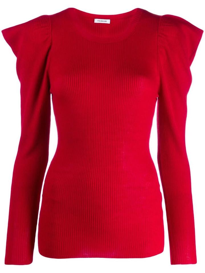 P.a.r.o.s.h. Gathered Sleeve Knitted Top