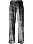 F.r.s For Restless Sleepers Wide Leg Shimmer Trousers - Silver
