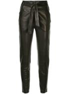Veronica Beard Faxon Leather Trousers - Black