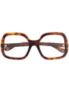Gucci Eyewear Tortoiseshell Effect Glasses - Brown