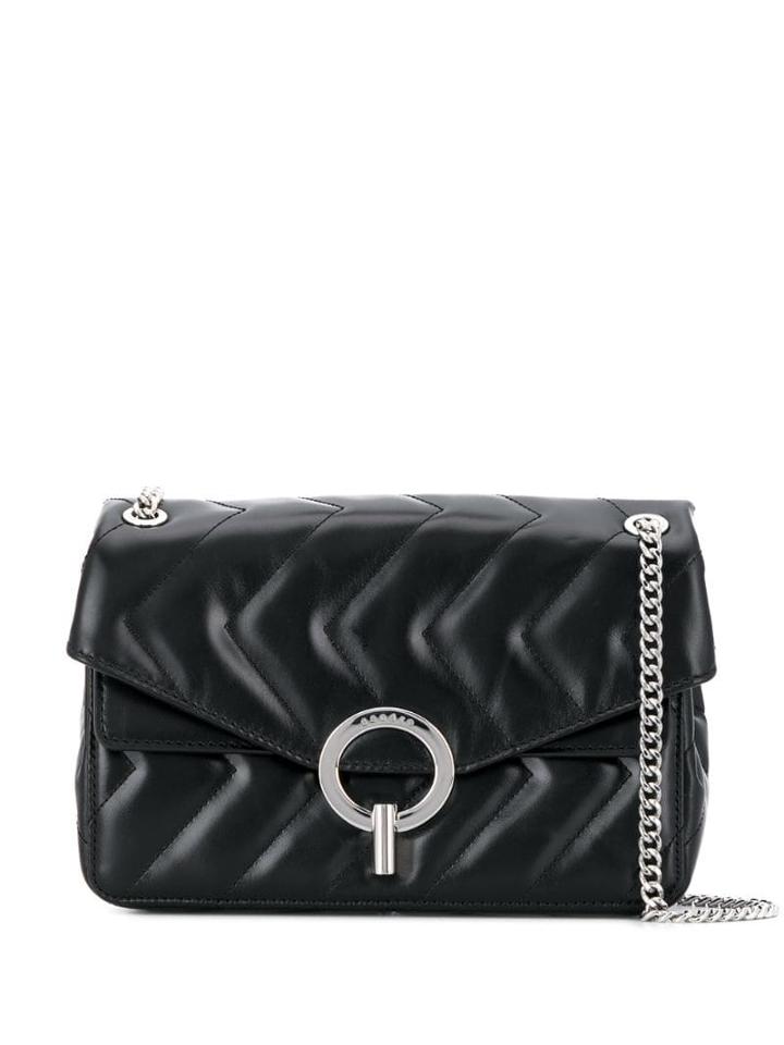 Sandro Paris Stitching Detail Shoulder Bag - Black
