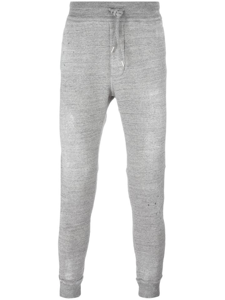 Dsquared2 Ink Splattered Track Pants, Men's, Size: Medium, Grey, Cotton
